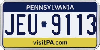 PA license plate JEU9113