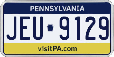 PA license plate JEU9129