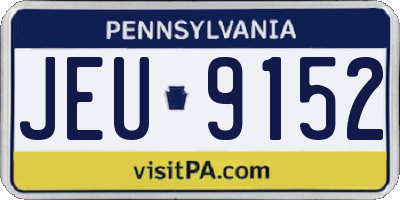 PA license plate JEU9152