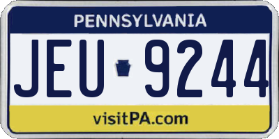 PA license plate JEU9244