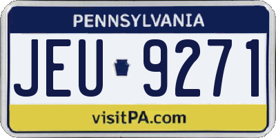 PA license plate JEU9271