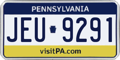 PA license plate JEU9291