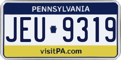 PA license plate JEU9319