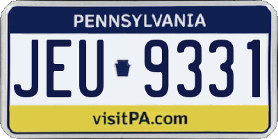 PA license plate JEU9331