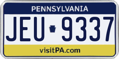 PA license plate JEU9337