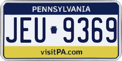 PA license plate JEU9369