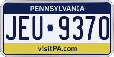 PA license plate JEU9370