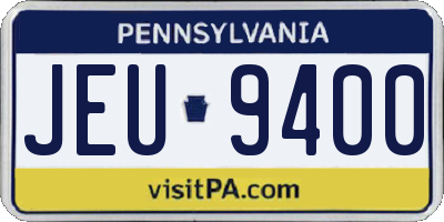PA license plate JEU9400