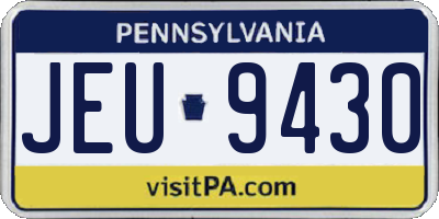 PA license plate JEU9430
