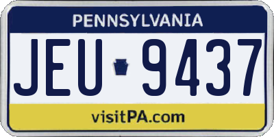 PA license plate JEU9437