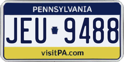 PA license plate JEU9488