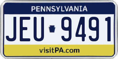 PA license plate JEU9491