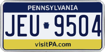 PA license plate JEU9504