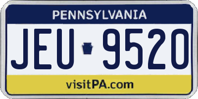 PA license plate JEU9520