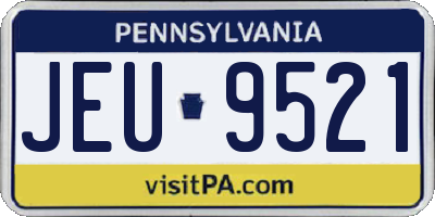 PA license plate JEU9521