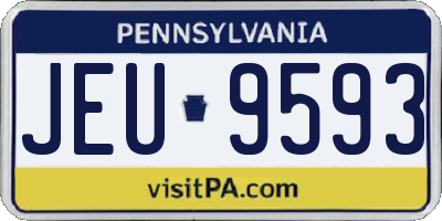 PA license plate JEU9593