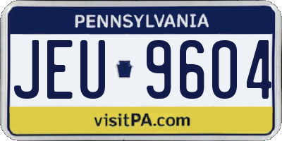 PA license plate JEU9604