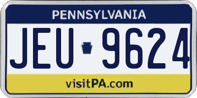 PA license plate JEU9624