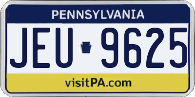 PA license plate JEU9625
