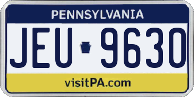 PA license plate JEU9630