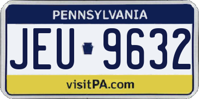 PA license plate JEU9632