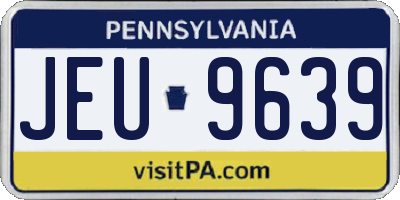PA license plate JEU9639