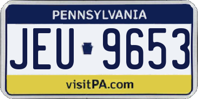 PA license plate JEU9653