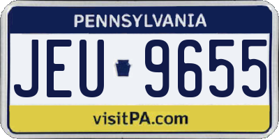 PA license plate JEU9655