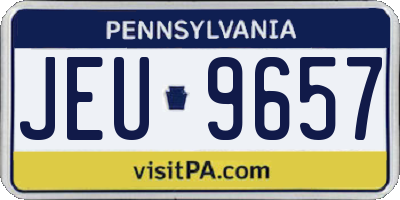 PA license plate JEU9657