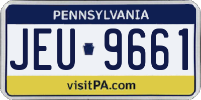 PA license plate JEU9661
