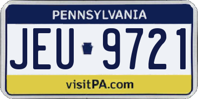 PA license plate JEU9721
