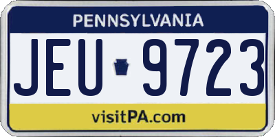 PA license plate JEU9723