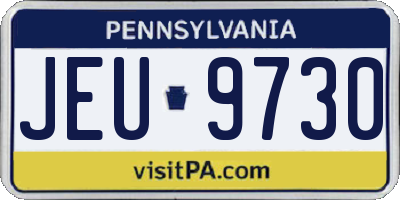 PA license plate JEU9730