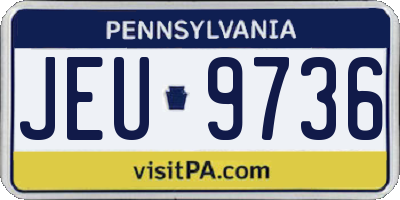 PA license plate JEU9736
