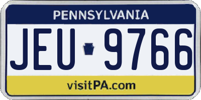 PA license plate JEU9766
