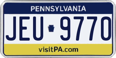 PA license plate JEU9770