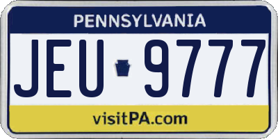 PA license plate JEU9777