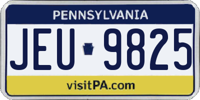 PA license plate JEU9825