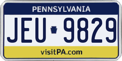 PA license plate JEU9829