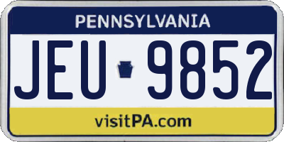 PA license plate JEU9852