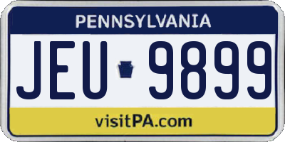 PA license plate JEU9899