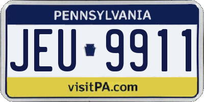 PA license plate JEU9911