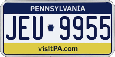 PA license plate JEU9955