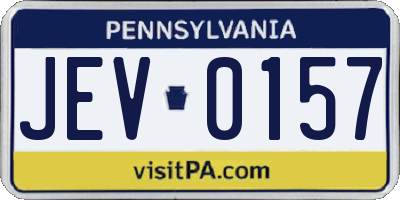 PA license plate JEV0157