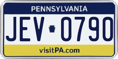 PA license plate JEV0790