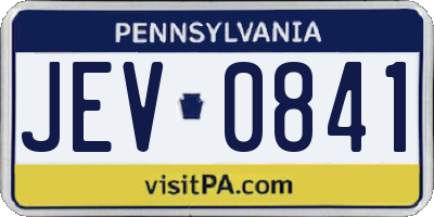 PA license plate JEV0841