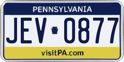 PA license plate JEV0877