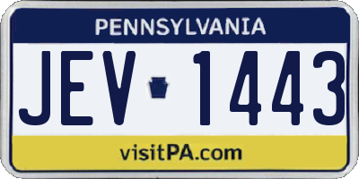PA license plate JEV1443