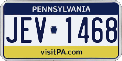 PA license plate JEV1468