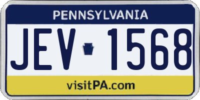PA license plate JEV1568